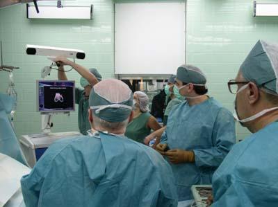 Implant of the artificial knee-joint using the &ldquo;Orthopilot&rdquo; navigation system in Karlovy Vary, Czech Republic, with participation of the surgeons of the Center 